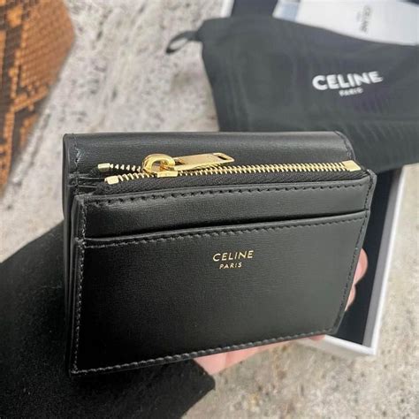 celine wallet on chain triomphe|celine triomphe compact wallet.